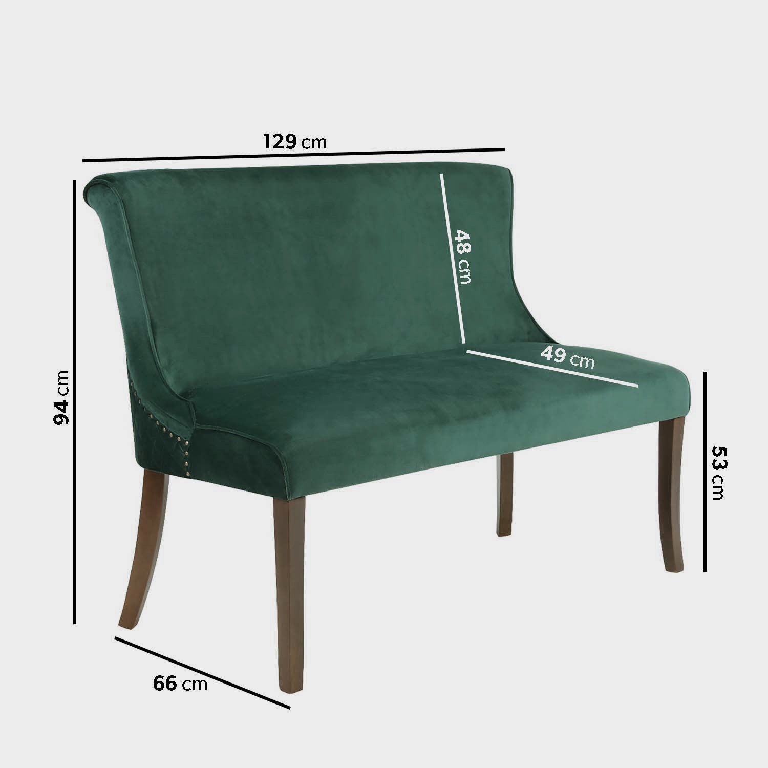 Read more about Large green velvet dining bench with back seats 2 lucille